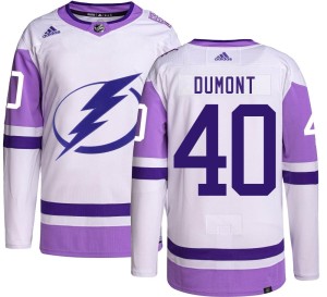Men's Tampa Bay Lightning Gabriel Dumont Adidas Authentic Hockey Fights Cancer Jersey -