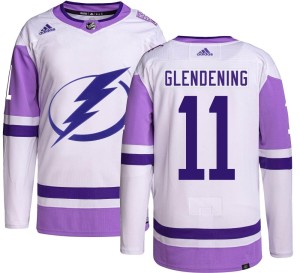 Men's Tampa Bay Lightning Luke Glendening Adidas Authentic Hockey Fights Cancer Jersey -