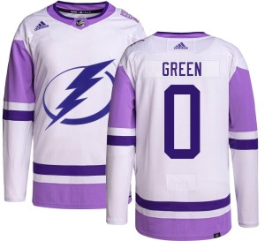 Men's Tampa Bay Lightning Alexander Green Adidas Authentic Hockey Fights Cancer Jersey - Green