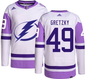 Men's Tampa Bay Lightning Brent Gretzky Adidas Authentic Hockey Fights Cancer Jersey -