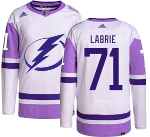 Men's Tampa Bay Lightning Pierre-Cedric Labrie Adidas Authentic Hockey Fights Cancer Jersey -