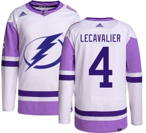 Men's Tampa Bay Lightning Vincent Lecavalier Adidas Authentic Hockey Fights Cancer Jersey -