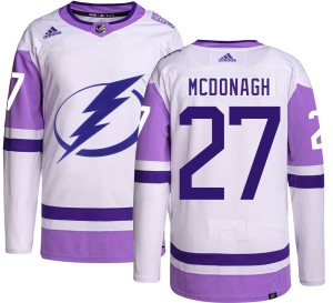 Men's Tampa Bay Lightning Ryan McDonagh Adidas Authentic Hockey Fights Cancer Jersey -