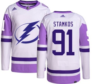Men's Tampa Bay Lightning Steven Stamkos Adidas Authentic Hockey Fights Cancer Jersey -