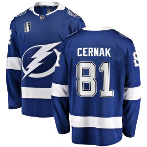 Youth Tampa Bay Lightning Erik Cernak Fanatics Branded Breakaway Home 2022 Stanley Cup Final Jersey - Blue