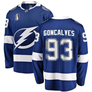 Youth Tampa Bay Lightning Gage Goncalves Fanatics Branded Breakaway Home 2022 Stanley Cup Final Jersey - Blue