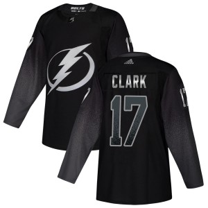 Youth Tampa Bay Lightning Wendel Clark Adidas Authentic Alternate Jersey - Black
