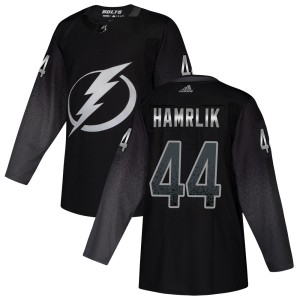 Youth Tampa Bay Lightning Roman Hamrlik Adidas Authentic Alternate Jersey - Black
