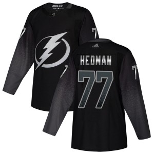 Youth Tampa Bay Lightning Victor Hedman Adidas Authentic Alternate Jersey - Black