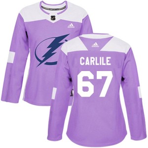 Women's Tampa Bay Lightning Declan Carlile Adidas Authentic Fights Cancer Practice Jersey - Purple