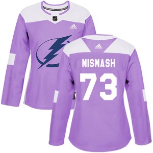 Women's Tampa Bay Lightning Grant Mismash Adidas Authentic Fights Cancer Practice Jersey - Purple