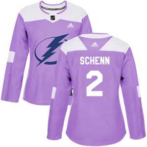 Women's Tampa Bay Lightning Luke Schenn Adidas Authentic Fights Cancer Practice Jersey - Purple