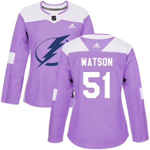 Women's Tampa Bay Lightning Austin Watson Adidas Authentic Fights Cancer Practice Jersey - Purple