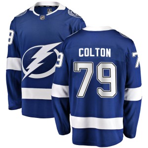 Men's Tampa Bay Lightning Ross Colton Fanatics Branded Breakaway Home Jersey - Blue