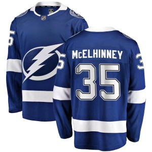 Men's Tampa Bay Lightning Curtis McElhinney Fanatics Branded Breakaway Home Jersey - Blue