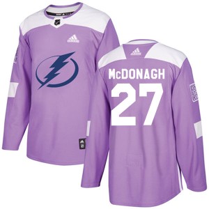 Men's Tampa Bay Lightning Ryan McDonagh Adidas Authentic Fights Cancer Practice Jersey - Purple