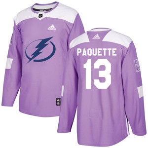Men's Tampa Bay Lightning Cedric Paquette Adidas Authentic Fights Cancer Practice Jersey - Purple