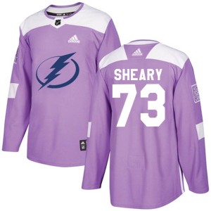 Men's Tampa Bay Lightning Conor Sheary Adidas Authentic Fights Cancer Practice Jersey - Purple