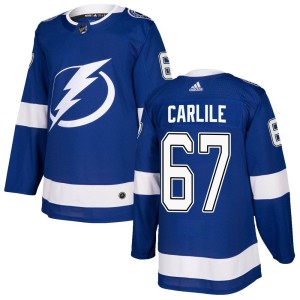 Men's Tampa Bay Lightning Declan Carlile Adidas Authentic Home Jersey - Blue
