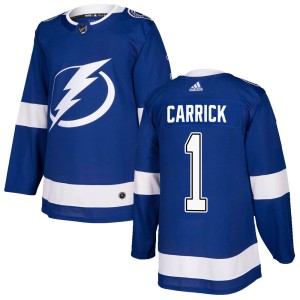 Men's Tampa Bay Lightning Trevor Carrick Adidas Authentic Home Jersey - Blue