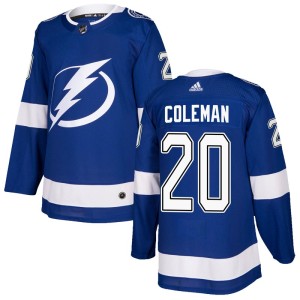Men's Tampa Bay Lightning Blake Coleman Adidas Authentic Home Jersey - Blue