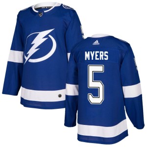 Men's Tampa Bay Lightning Philippe Myers Adidas Authentic Home Jersey - Blue
