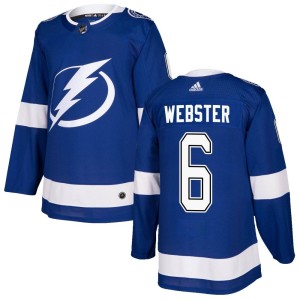 Men's Tampa Bay Lightning McKade Webster Adidas Authentic Home Jersey - Blue