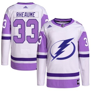 Youth Tampa Bay Lightning Manon Rheaume Adidas Authentic Hockey Fights Cancer Primegreen Jersey - White/Purple