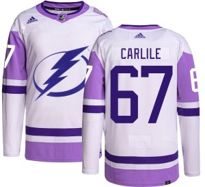 Youth Tampa Bay Lightning Declan Carlile Adidas Authentic Hockey Fights Cancer Jersey -