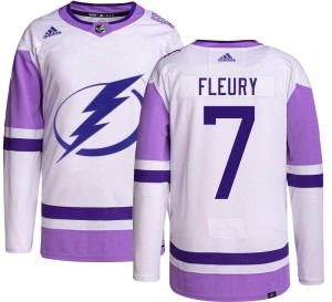 Youth Tampa Bay Lightning Haydn Fleury Adidas Authentic Hockey Fights Cancer Jersey -