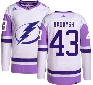Youth Tampa Bay Lightning Darren Raddysh Adidas Authentic Hockey Fights Cancer Jersey -