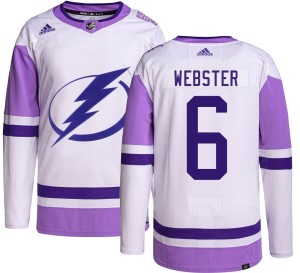 Youth Tampa Bay Lightning McKade Webster Adidas Authentic Hockey Fights Cancer Jersey -