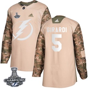 Youth Tampa Bay Lightning Dan Girardi Adidas Authentic Veterans Day Practice 2020 Stanley Cup Champions Jersey - Camo