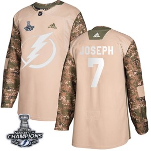 Youth Tampa Bay Lightning Mathieu Joseph Adidas Authentic Veterans Day Practice 2020 Stanley Cup Champions Jersey - Camo