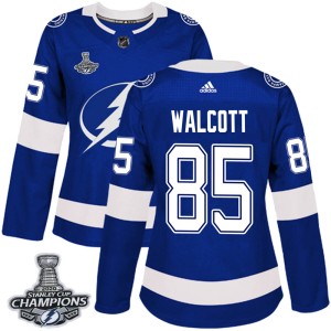 Women's Tampa Bay Lightning Daniel Walcott Adidas Authentic Home 2020 Stanley Cup Champions Jersey - Blue