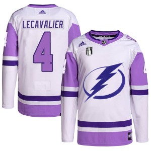 Youth Tampa Bay Lightning Vincent Lecavalier Adidas Authentic Hockey Fights Cancer Primegreen 2022 Stanley Cup Final Jersey - Wh