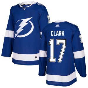 Youth Tampa Bay Lightning Wendel Clark Adidas Authentic Home Jersey - Blue