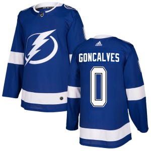 Youth Tampa Bay Lightning Gage Goncalves Adidas Authentic Home Jersey - Blue