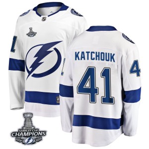 Men's Tampa Bay Lightning Boris Katchouk Fanatics Branded Breakaway Away 2020 Stanley Cup Champions Jersey - White