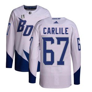 Youth Tampa Bay Lightning Declan Carlile Adidas Authentic 2022 Stadium Series Primegreen 2022 Stanley Cup Final Jersey - White