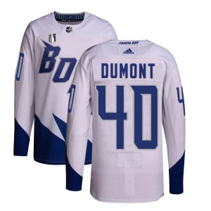 Youth Tampa Bay Lightning Gabriel Dumont Adidas Authentic 2022 Stadium Series Primegreen 2022 Stanley Cup Final Jersey - White