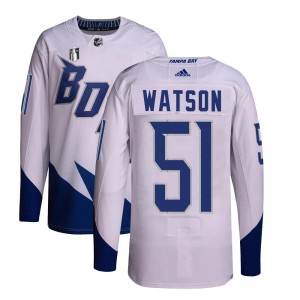 Youth Tampa Bay Lightning Austin Watson Adidas Authentic 2022 Stadium Series Primegreen 2022 Stanley Cup Final Jersey - White