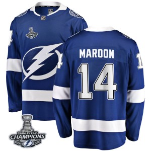 Men's Tampa Bay Lightning Pat Maroon Fanatics Branded Breakaway Home 2020 Stanley Cup Champions Jersey - Blue