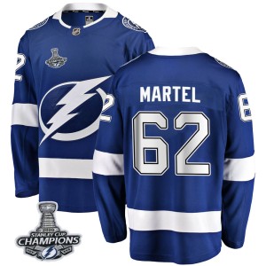 Men's Tampa Bay Lightning Danick Martel Fanatics Branded Breakaway Home 2020 Stanley Cup Champions Jersey - Blue