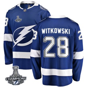 Men's Tampa Bay Lightning Luke Witkowski Fanatics Branded Breakaway Home 2020 Stanley Cup Champions Jersey - Blue
