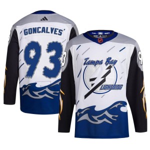 Youth Tampa Bay Lightning Gage Goncalves Adidas Authentic Reverse Retro 2.0 Jersey - White