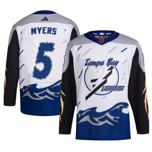 Youth Tampa Bay Lightning Philippe Myers Adidas Authentic Reverse Retro 2.0 Jersey - White