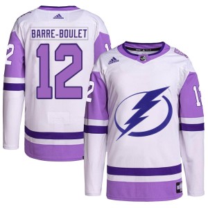 Men's Tampa Bay Lightning Alex Barre-Boulet Adidas Authentic Hockey Fights Cancer Primegreen 2022 Stanley Cup Final Jersey - Whi