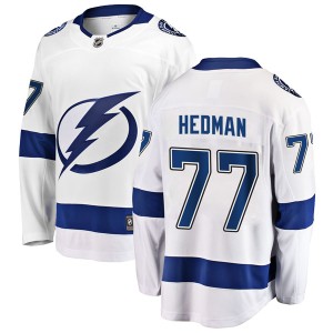 Youth Tampa Bay Lightning Victor Hedman Fanatics Branded Breakaway Away Jersey - White