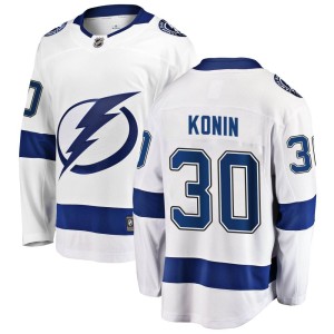 Youth Tampa Bay Lightning Kyle Konin Fanatics Branded Breakaway Away Jersey - White